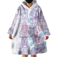 Christmas Aloha Hawaii Tiki Wearable Blanket Hoodie Hibiscus Winter Colors LT7 - Polynesian Pride