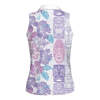 Christmas Aloha Hawaii Tiki Women Sleeveless Polo Shirt Hibiscus Winter Colors LT7 - Polynesian Pride