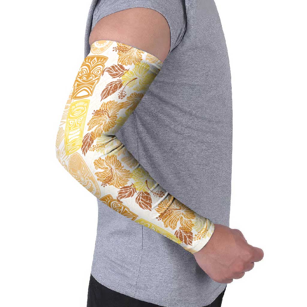 Christmas Aloha Hawaii Tiki Arm Sleeves Hibiscus Autumn Colors - Polynesian Pride