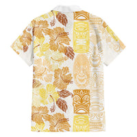 Christmas Aloha Hawaii Tiki Family Matching Off The Shoulder Long Sleeve Dress and Hawaiian Shirt Hibiscus Autumn Colors LT7 - Polynesian Pride