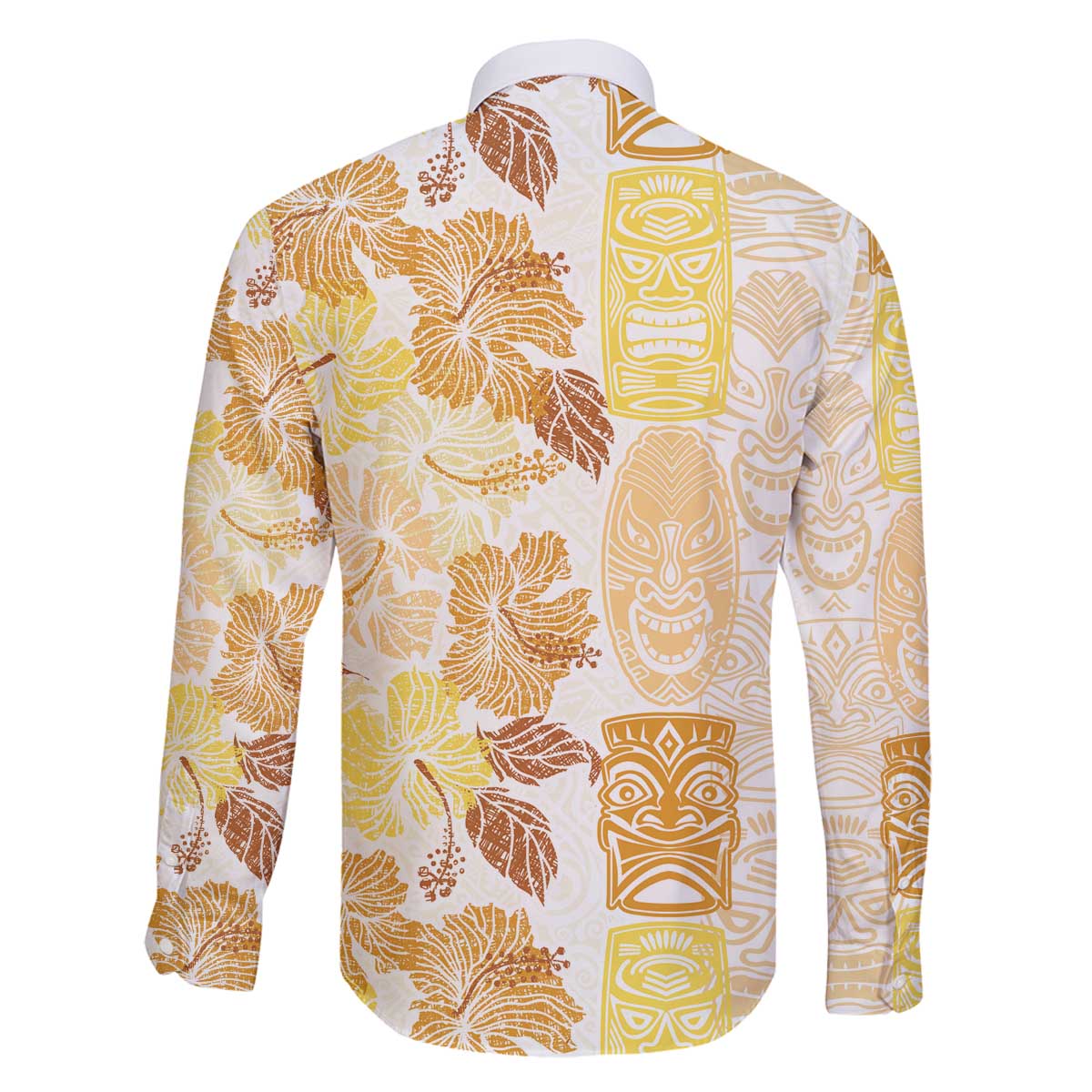 Christmas Aloha Hawaii Tiki Family Matching Off The Shoulder Long Sleeve Dress and Hawaiian Shirt Hibiscus Autumn Colors LT7 - Polynesian Pride