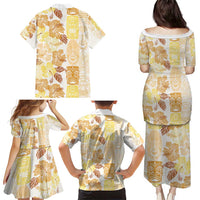 Christmas Aloha Hawaii Tiki Family Matching Puletasi and Hawaiian Shirt Hibiscus Autumn Colors LT7 - Polynesian Pride