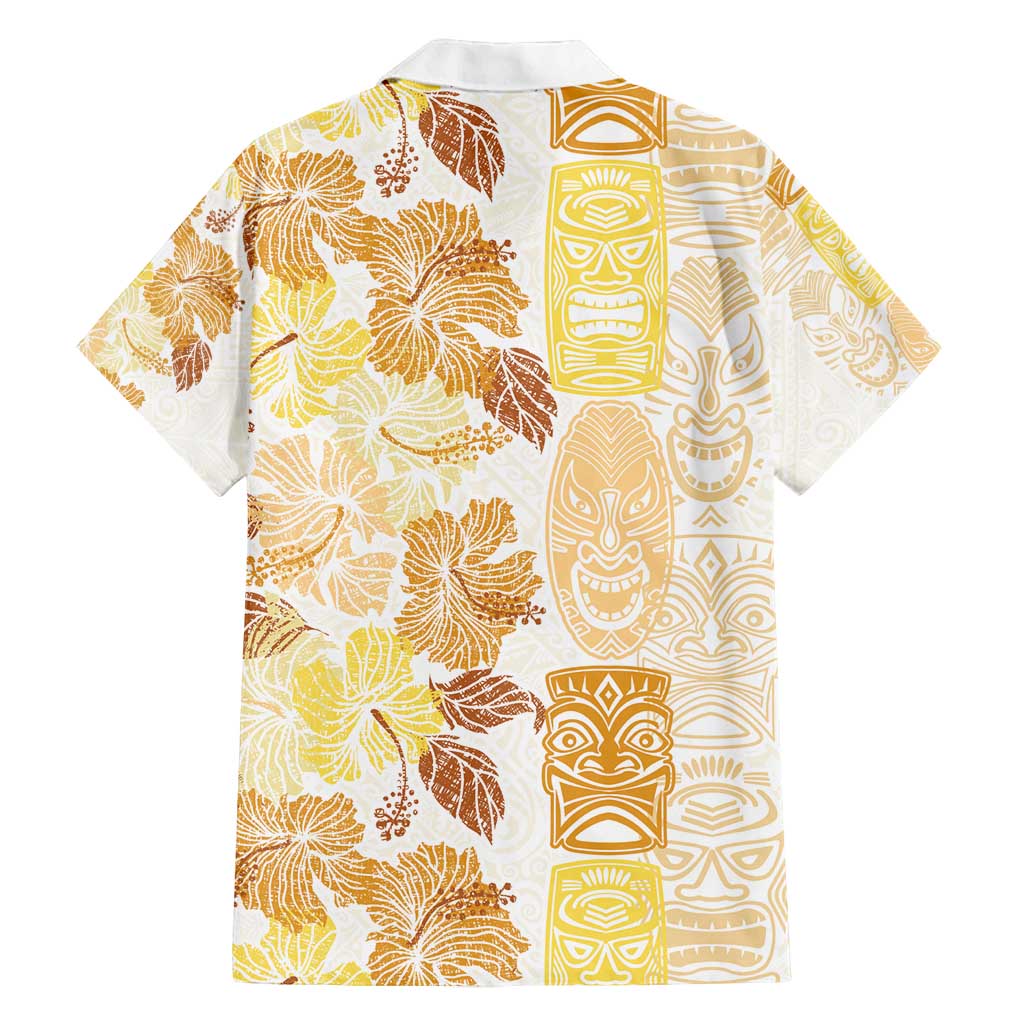 Christmas Aloha Hawaii Tiki Family Matching Puletasi and Hawaiian Shirt Hibiscus Autumn Colors LT7 - Polynesian Pride