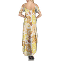 Christmas Aloha Hawaii Tiki Family Matching Summer Maxi Dress and Hawaiian Shirt Hibiscus Autumn Colors LT7 - Polynesian Pride