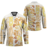 Christmas Aloha Hawaii Tiki Hockey Jersey Hibiscus Autumn Colors - Polynesian Pride
