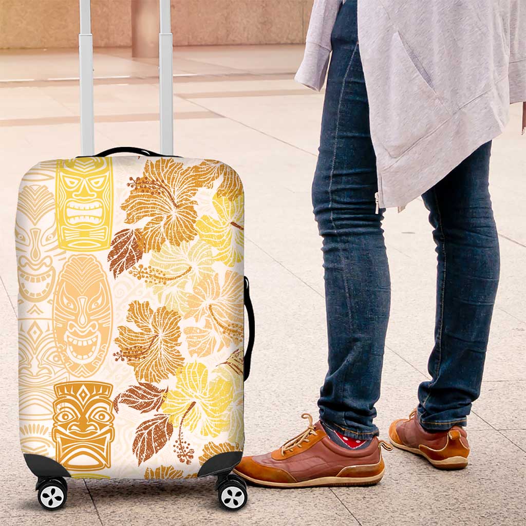 Christmas Aloha Hawaii Tiki Luggage Cover Hibiscus Autumn Colors - Polynesian Pride