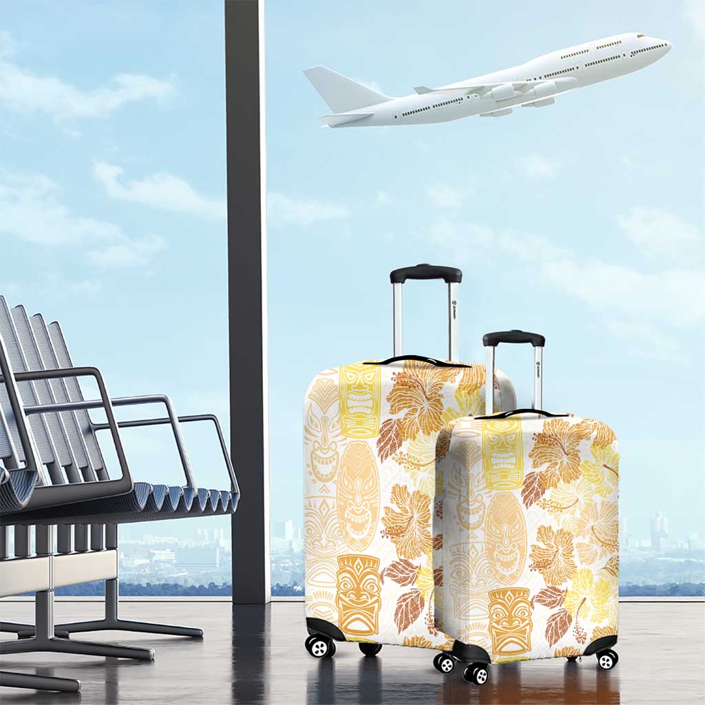 Christmas Aloha Hawaii Tiki Luggage Cover Hibiscus Autumn Colors - Polynesian Pride