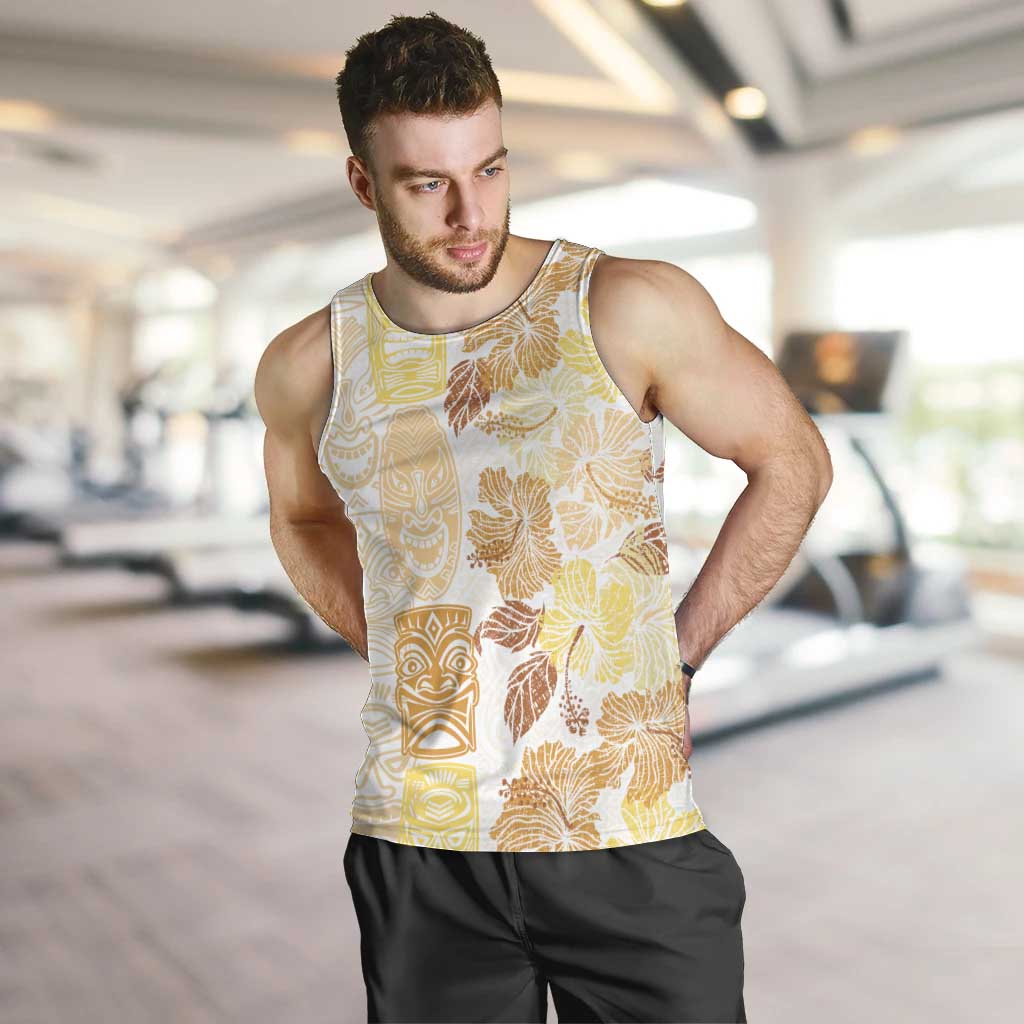 Christmas Aloha Hawaii Tiki Men Tank Top Hibiscus Autumn Colors - Polynesian Pride