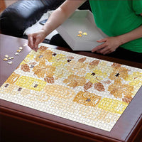 Christmas Aloha Hawaii Tiki Puzzle Hibiscus Autumn Colors - Polynesian Pride