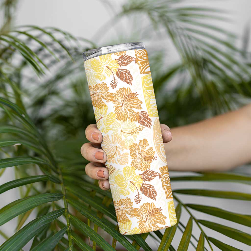 Christmas Aloha Hawaii Tiki Skinny Tumbler Hibiscus Autumn Colors LT7 - Polynesian Pride