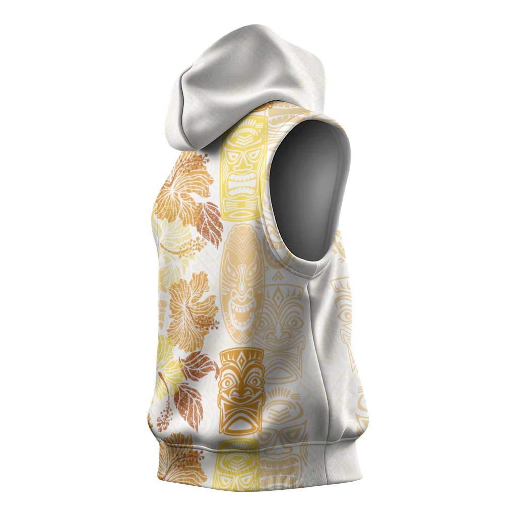 Christmas Aloha Hawaii Tiki Sleeveless Hoodie Hibiscus Autumn Colors LT7 - Polynesian Pride