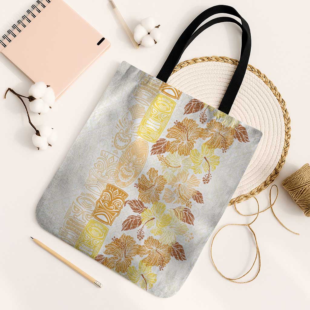 Christmas Aloha Hawaii Tiki Tote Bag Hibiscus Autumn Colors - Polynesian Pride