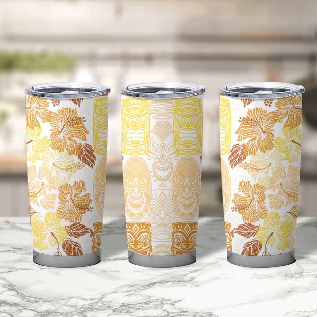 Christmas Aloha Hawaii Tiki Tumbler Cup Hibiscus Autumn Colors - Polynesian Pride