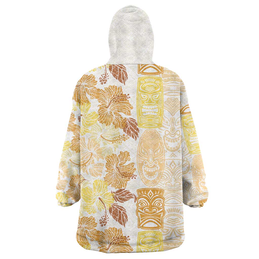 Christmas Aloha Hawaii Tiki Wearable Blanket Hoodie Hibiscus Autumn Colors LT7 - Polynesian Pride