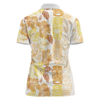 Christmas Aloha Hawaii Tiki Women Polo Shirt Hibiscus Autumn Colors - Polynesian Pride