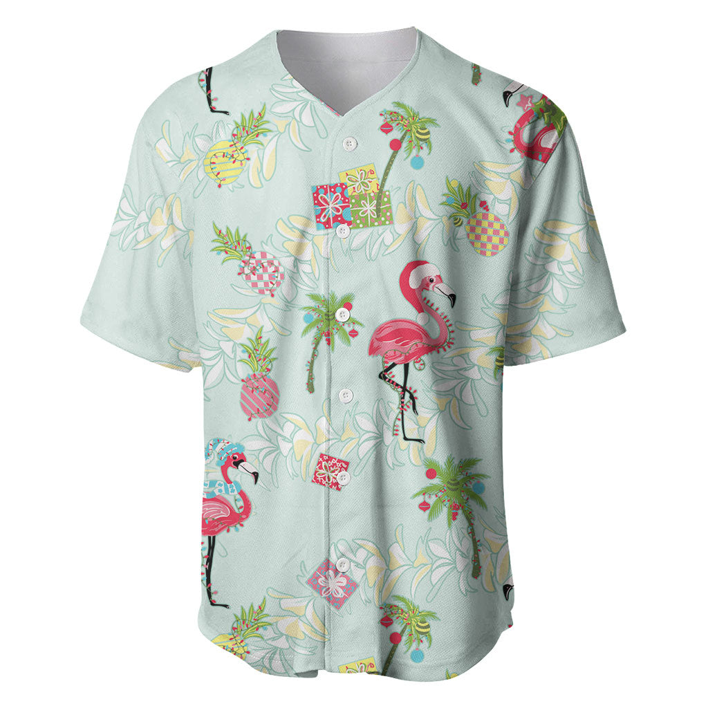 Aloha Hawaii Christmas Seamless Baseball Jersey Plumeria Lei