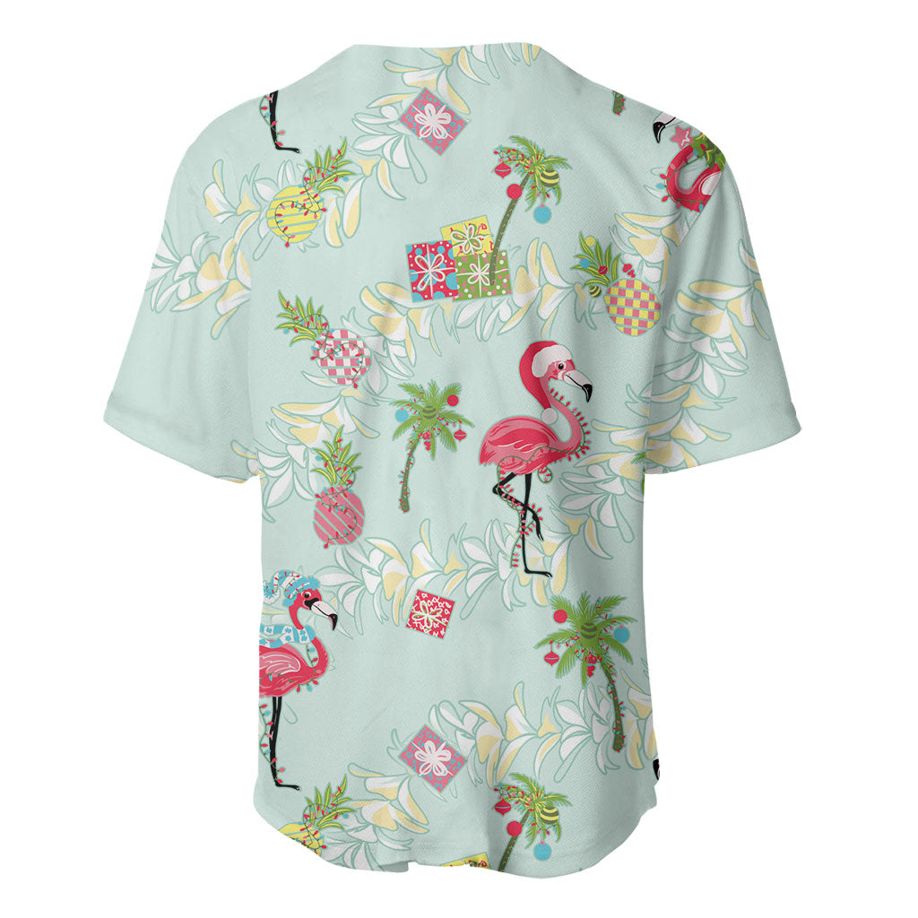 Aloha Hawaii Christmas Seamless Baseball Jersey Plumeria Lei