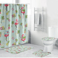 Aloha Hawaii Christmas Seamless Bathroom Set Plumeria Lei
