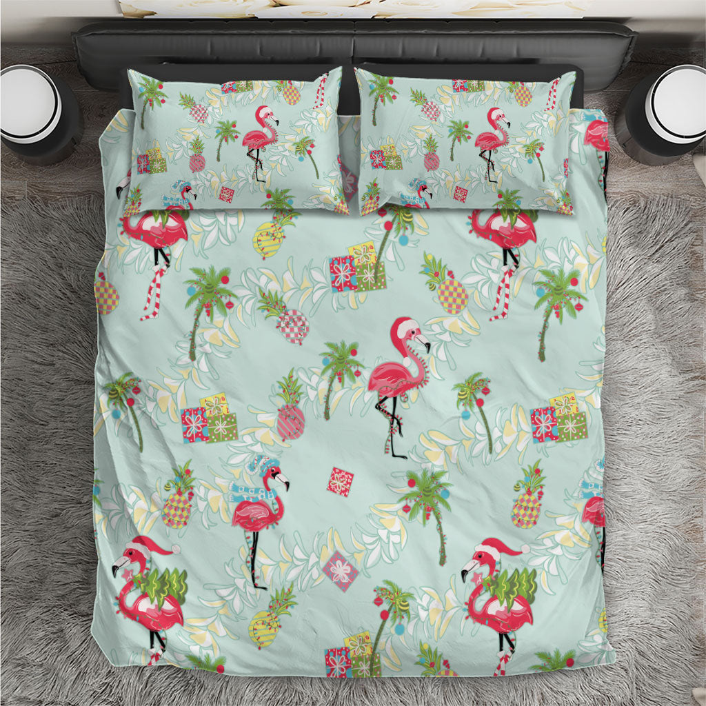 Aloha Hawaii Christmas Seamless Bedding Set Plumeria Lei