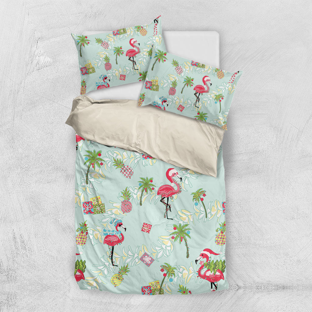 Aloha Hawaii Christmas Seamless Bedding Set Plumeria Lei