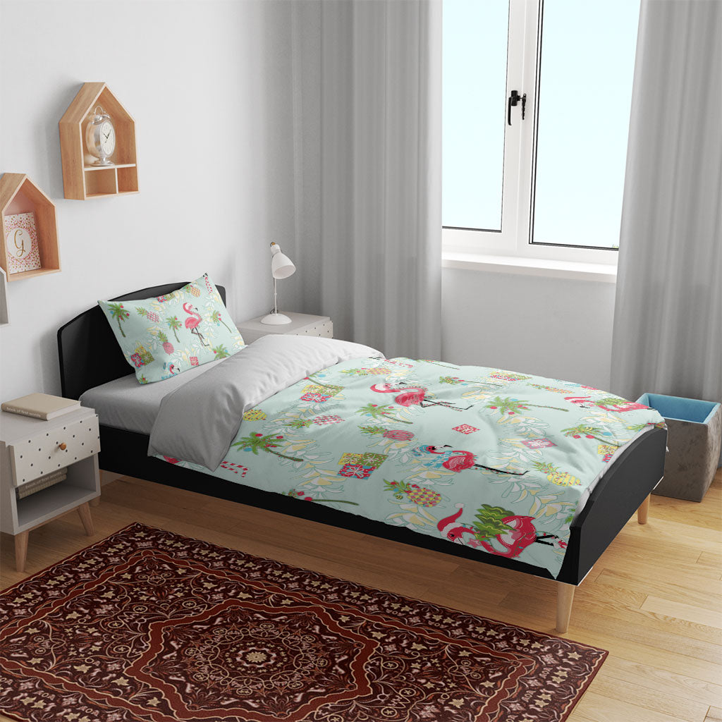 Aloha Hawaii Christmas Seamless Bedding Set Plumeria Lei