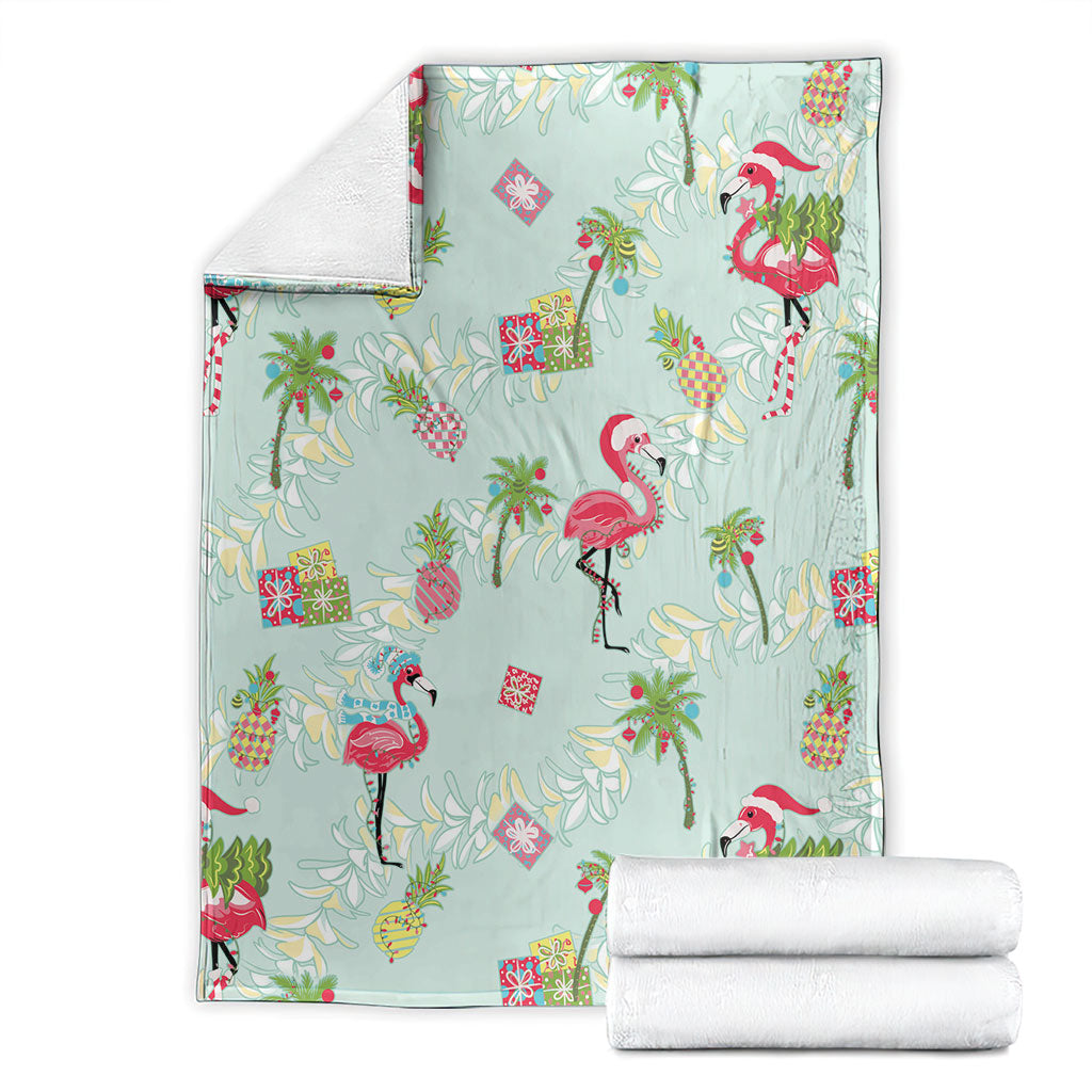 Aloha Hawaii Christmas Seamless Blanket Plumeria Lei