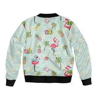 Aloha Hawaii Christmas Seamless Bomber Jacket Plumeria Lei