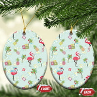 Aloha Hawaii Christmas Seamless Ceramic Ornament Plumeria Lei