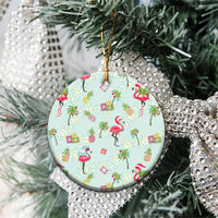 Aloha Hawaii Christmas Seamless Ceramic Ornament Plumeria Lei