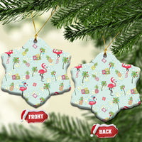 Aloha Hawaii Christmas Seamless Ceramic Ornament Plumeria Lei