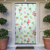 Aloha Hawaii Christmas Seamless Door Cover Plumeria Lei LT7 Cerulean - Polynesian Pride