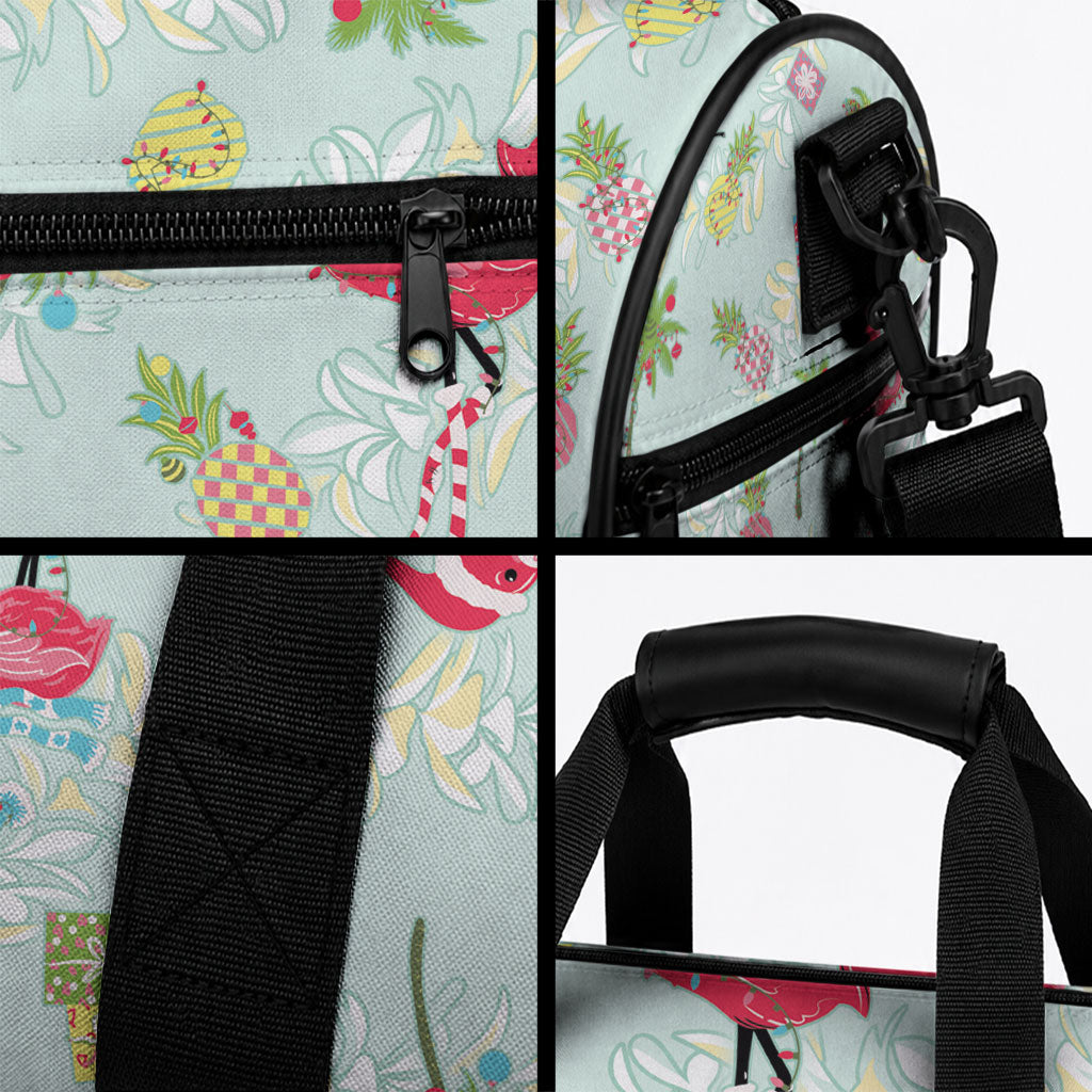 Aloha Hawaii Christmas Seamless Duffle Bag Plumeria Lei