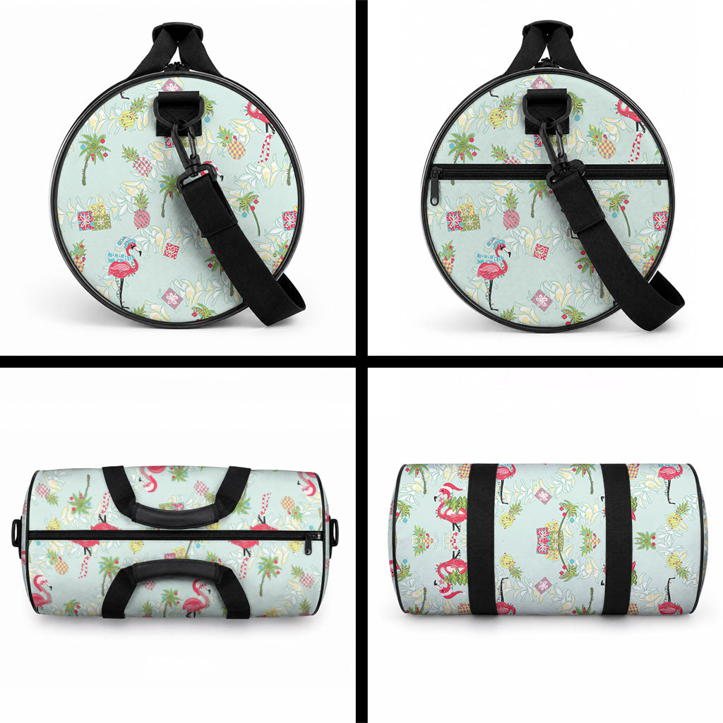 Aloha Hawaii Christmas Seamless Duffle Bag Plumeria Lei