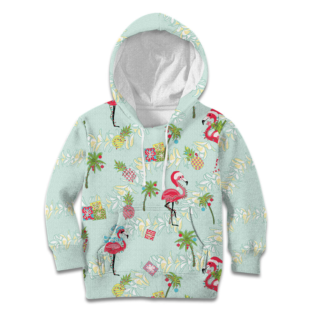 Aloha Hawaii Christmas Seamless Kid Hoodie Plumeria Lei LT7 Hoodie Cerulean - Polynesian Pride