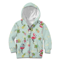 Aloha Hawaii Christmas Seamless Kid Hoodie Plumeria Lei LT7 Zip Hoodie Cerulean - Polynesian Pride