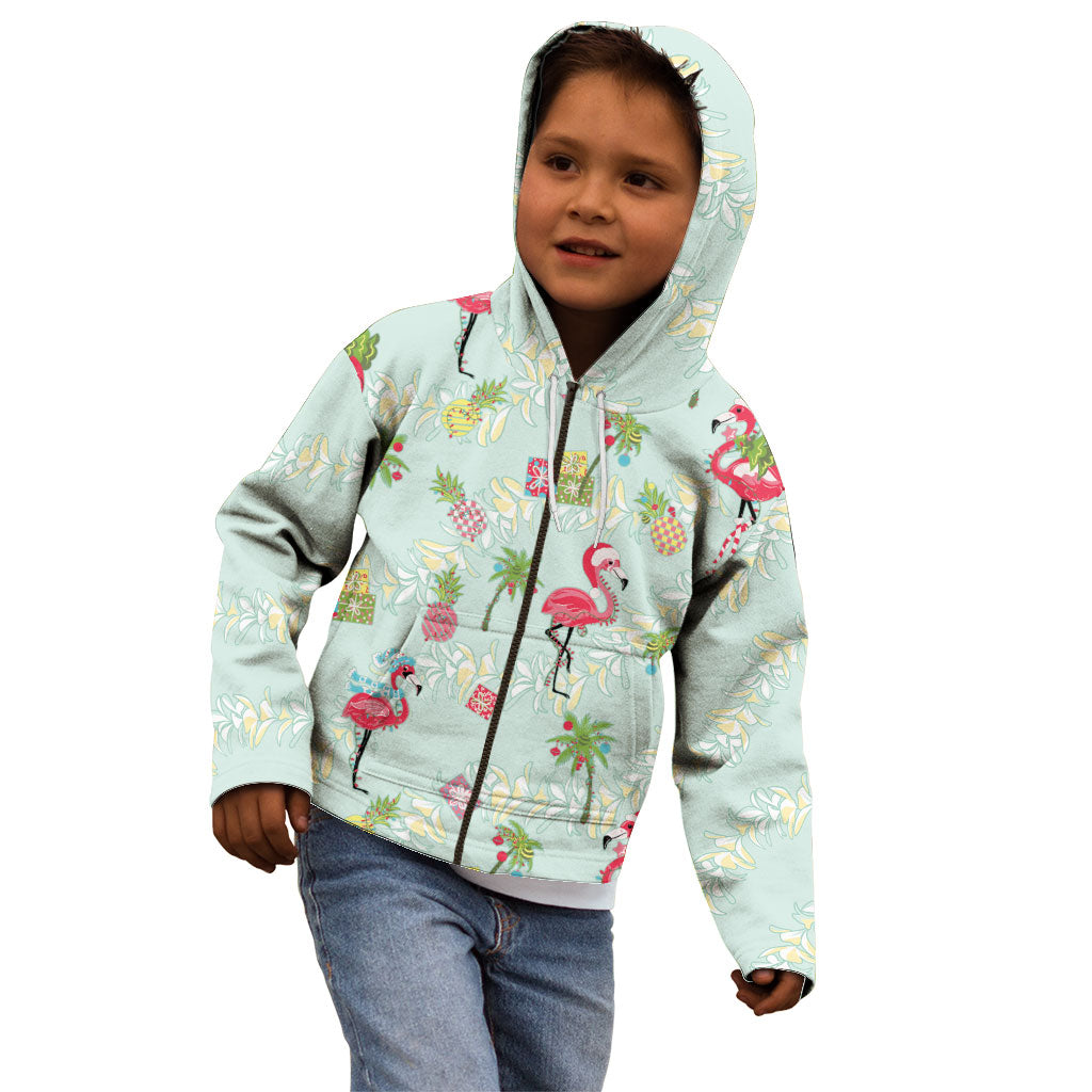 Aloha Hawaii Christmas Seamless Kid Hoodie Plumeria Lei LT7 - Polynesian Pride
