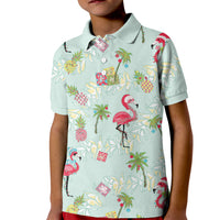 Aloha Hawaii Christmas Seamless Kid Polo Shirt Plumeria Lei LT7 Kid Cerulean - Polynesian Pride