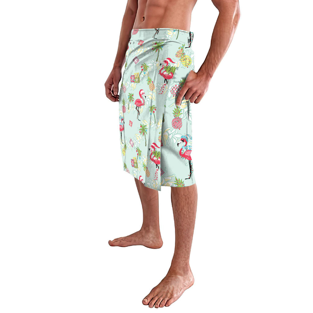Aloha Hawaii Christmas Seamless Lavalava Plumeria Lei