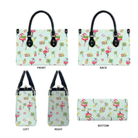Aloha Hawaii Christmas Seamless Leather Bag Plumeria Lei