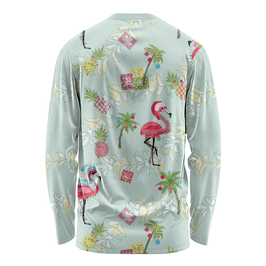 Aloha Hawaii Christmas Seamless Long Sleeve Shirt Plumeria Lei LT7 - Polynesian Pride
