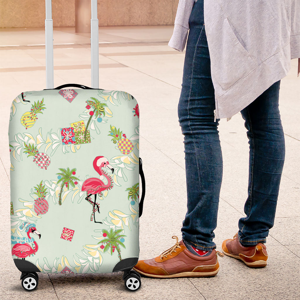 Aloha Hawaii Christmas Seamless Luggage Cover Plumeria Lei LT7 Cerulean - Polynesian Pride