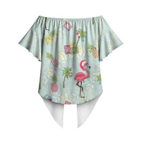 Aloha Hawaii Christmas Seamless Off Shoulder Wrap Waist Top Plumeria Lei LT7 - Polynesian Pride