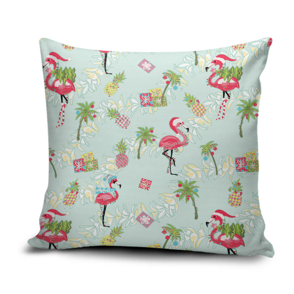Aloha Hawaii Christmas Seamless Pillow Cover Plumeria Lei LT7 Cerulean - Polynesian Pride
