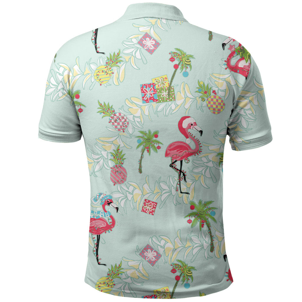 Aloha Hawaii Christmas Seamless Polo Shirt Plumeria Lei LT7 - Polynesian Pride