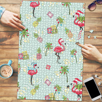 Aloha Hawaii Christmas Seamless Puzzle Plumeria Lei