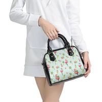Aloha Hawaii Christmas Seamless Shoulder Handbag Plumeria Lei