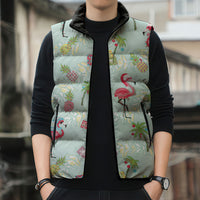 Aloha Hawaii Christmas Seamless Sleeveless Puffer Jacket Plumeria Lei