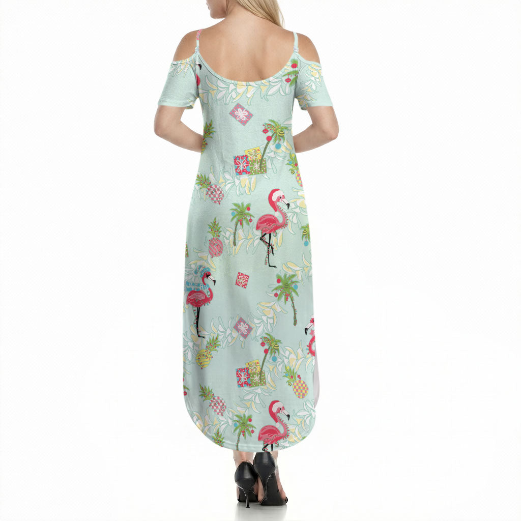 Aloha Hawaii Christmas Seamless Summer Maxi Dress Plumeria Lei LT7 - Polynesian Pride
