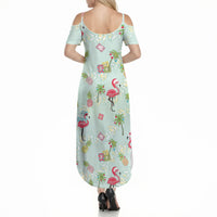 Aloha Hawaii Christmas Seamless Summer Maxi Dress Plumeria Lei LT7 - Polynesian Pride