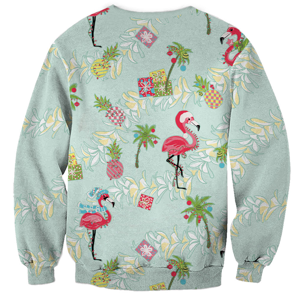 Aloha Hawaii Christmas Seamless Sweatshirt Plumeria Lei LT7 - Polynesian Pride